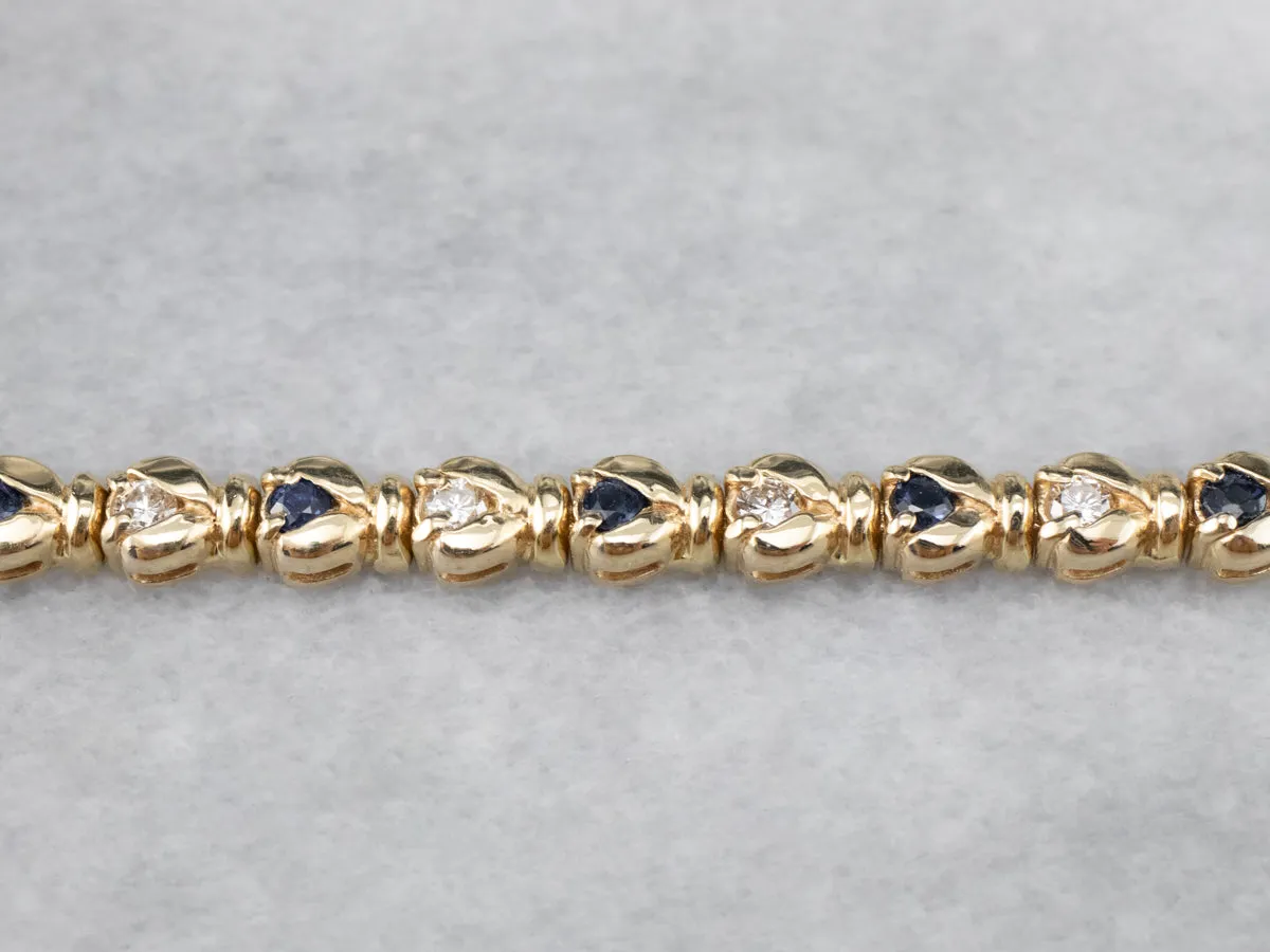 Sapphire Diamond and Gold Bracelet