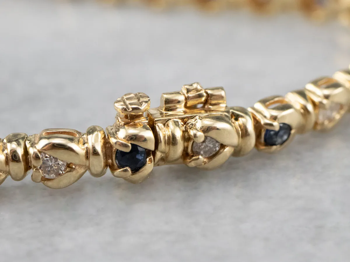 Sapphire Diamond and Gold Bracelet