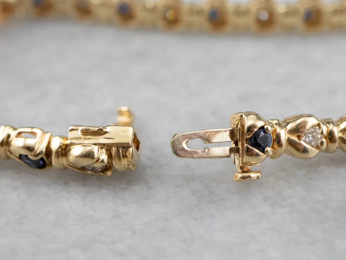 Sapphire Diamond and Gold Bracelet