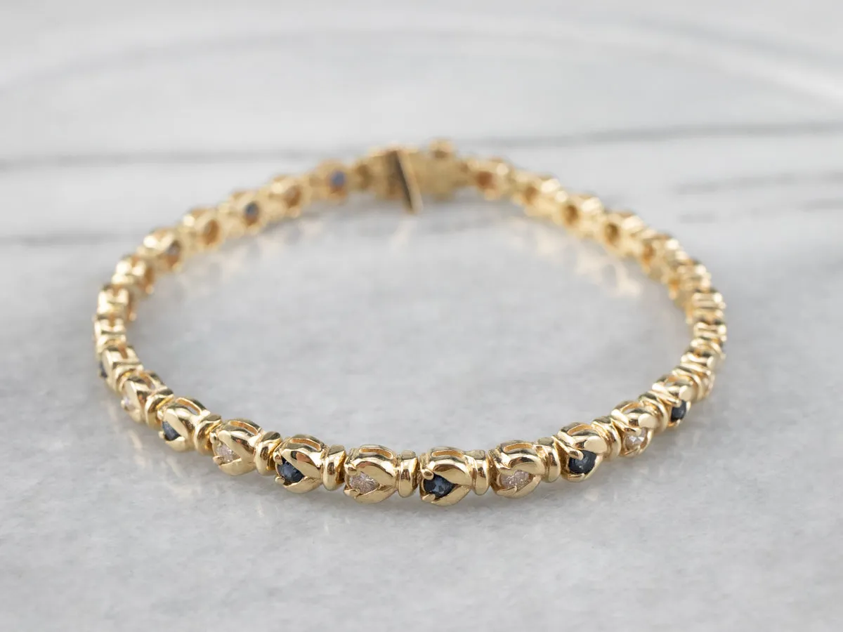 Sapphire Diamond and Gold Bracelet