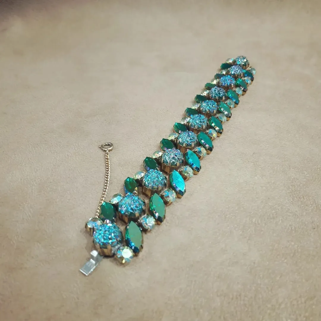 Schiaparelli Green Borealis Vintage Bracelet