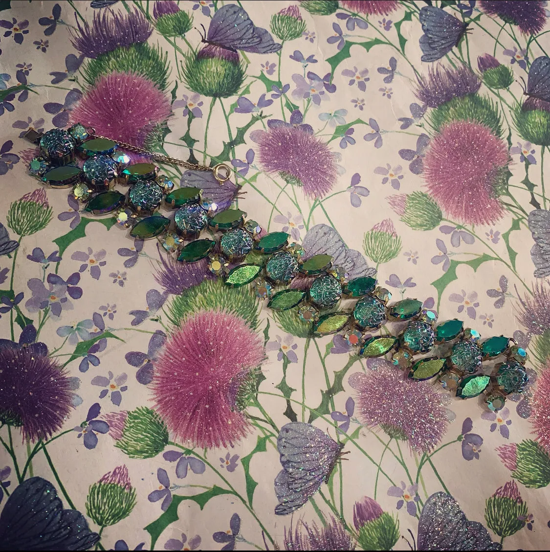 Schiaparelli Green Borealis Vintage Bracelet