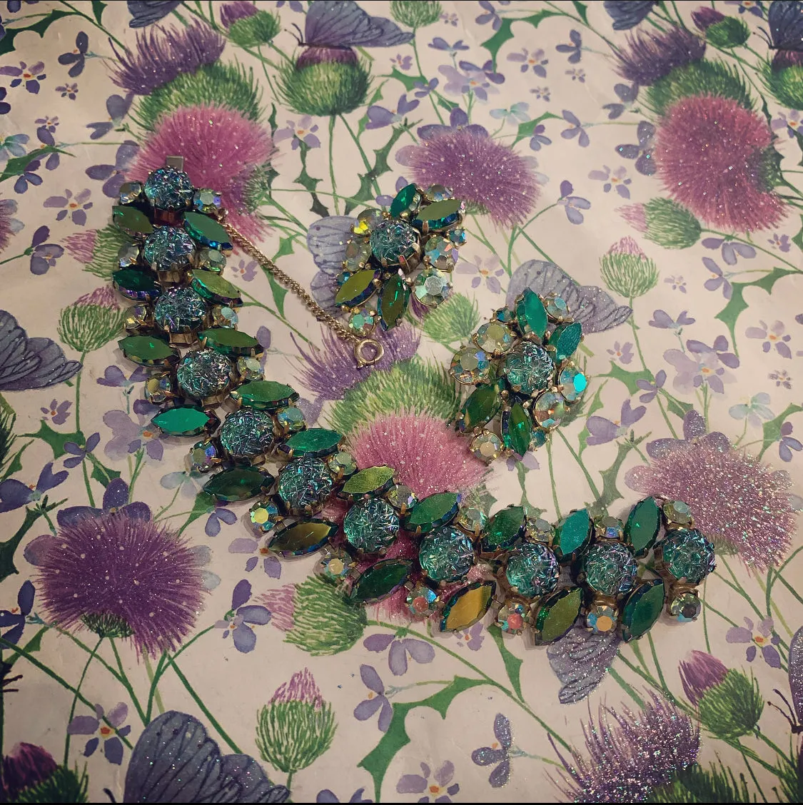 Schiaparelli Green Borealis Vintage Bracelet