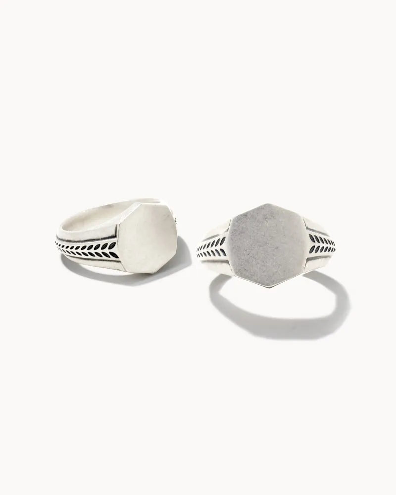 Scott Bros. Hicks Signet Ring In Oxidized Sterling Silver