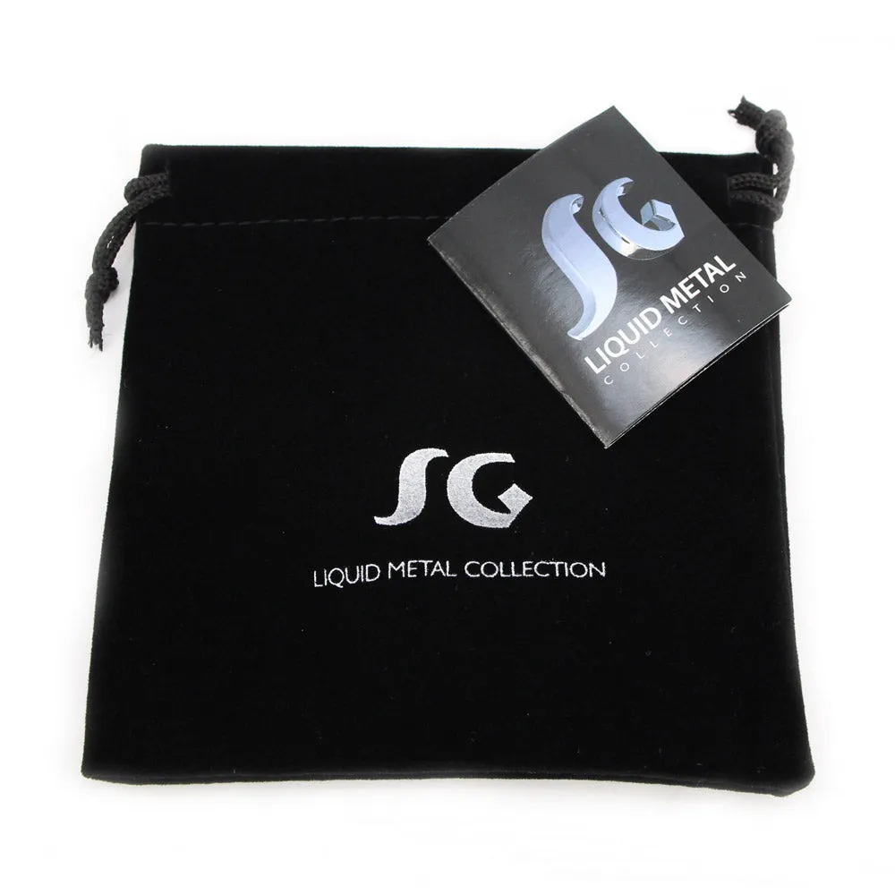 SG Liquid Metal ICB11-N Chrome Finish Bracelet with Zircons and Swarovski Crystal by Sergio Gutierrez