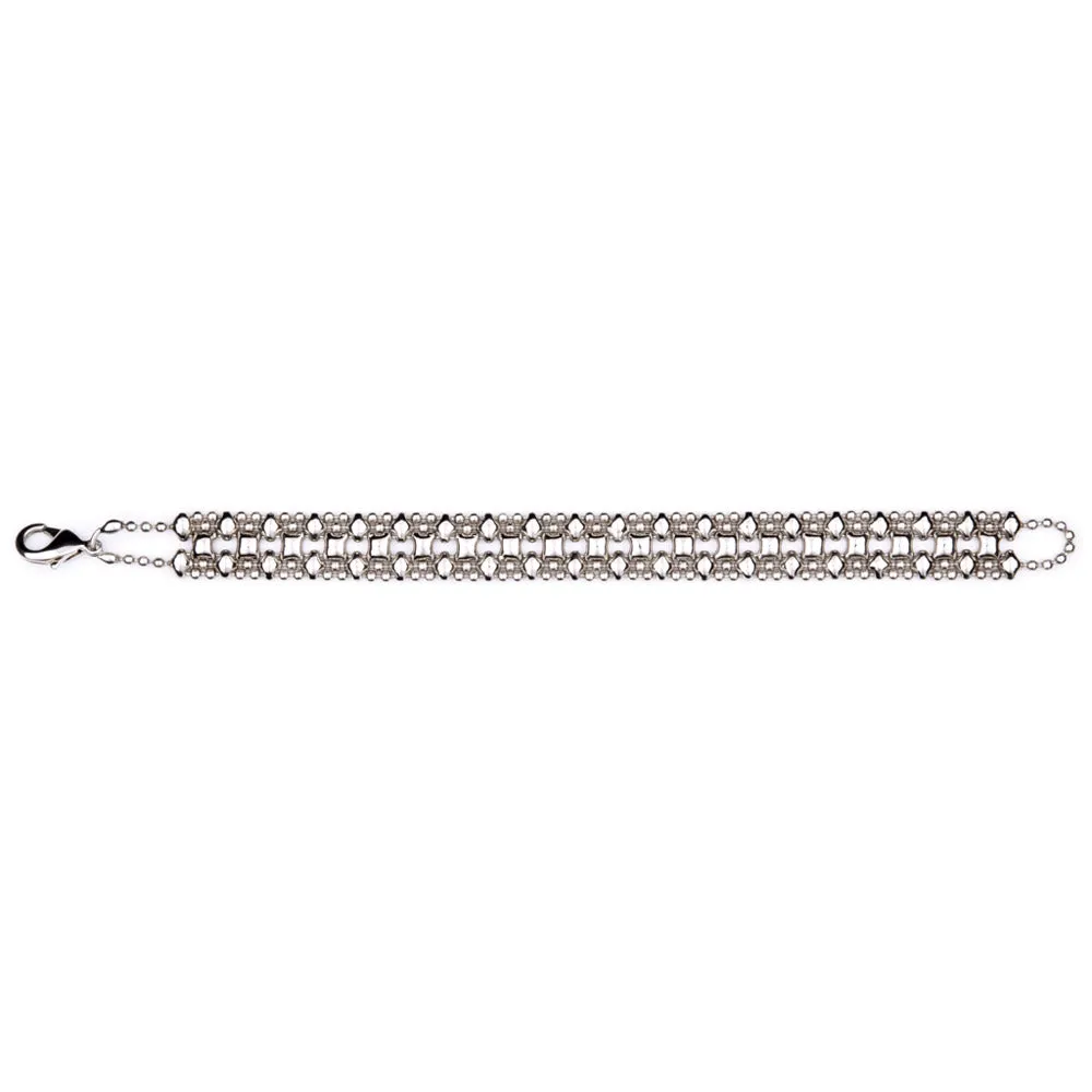 SG Liquid Metal MINI A-N Chrome Finish Bracelet by Sergio Gutierrez