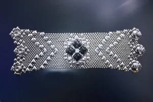 SG Liquid Metal PRB1- N ?C  Onyx - Chrome Finish and Onyx Bracelet by Sergio Gutierrez