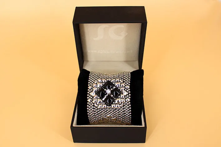 SG Liquid Metal PRB1- N ?C  Onyx - Chrome Finish and Onyx Bracelet by Sergio Gutierrez
