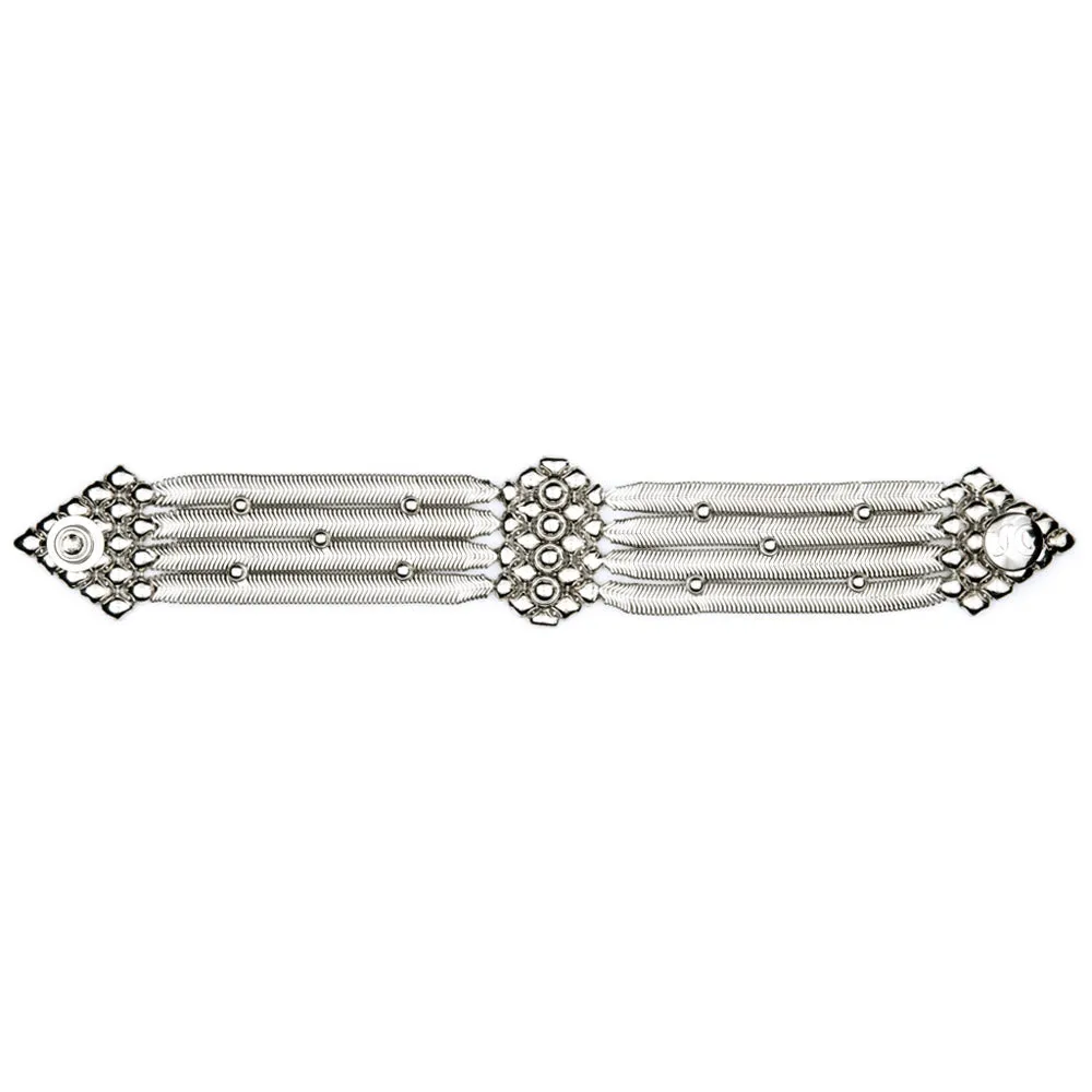 SG Liquid Metal SNB14 - AS Snake Antique Silver Finish Bracelet by Sergio Gutierrez