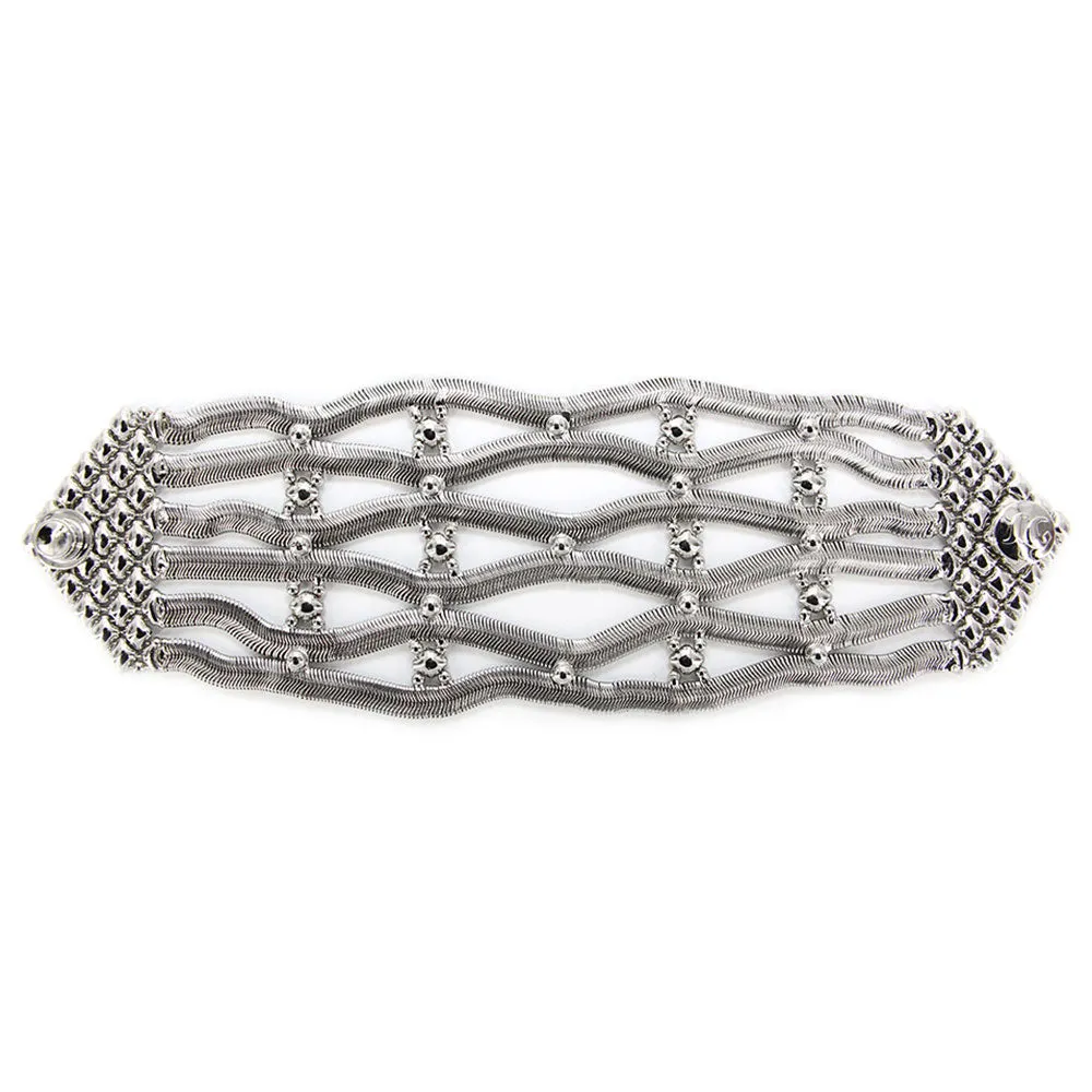 SG Liquid Metal SNB4-AS (Antique Silver Finish) Bracelet by Sergio Gutierrez