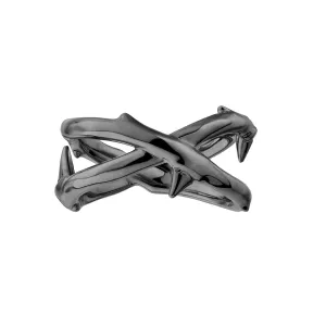 Shaun Leane Rose Thorn Sterling Silver Black Rhodium Wide Ring