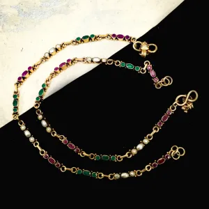 Silver 925 Gold Plated  Anklet - 5323
