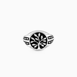 Silver Adam's Tree Ring For Him