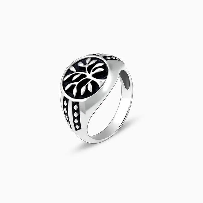Silver Adam's Tree Ring For Him
