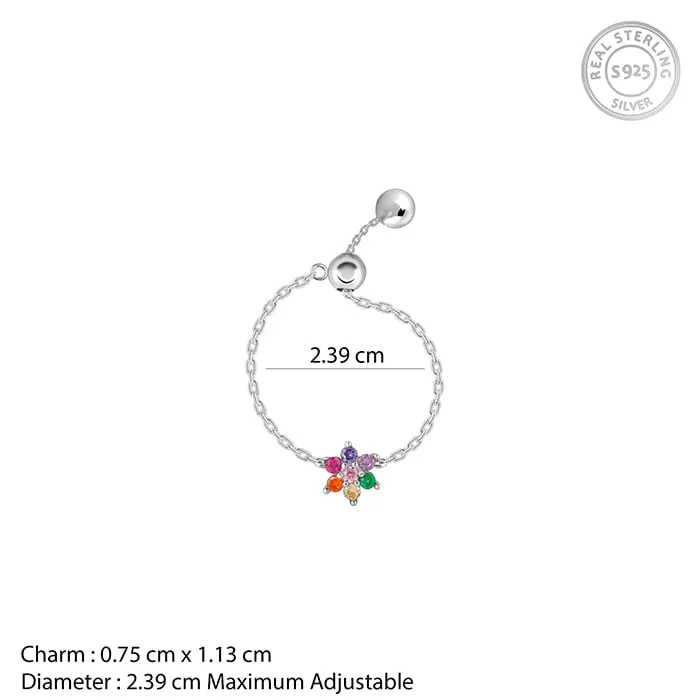 Silver All My Colours Chain Ring