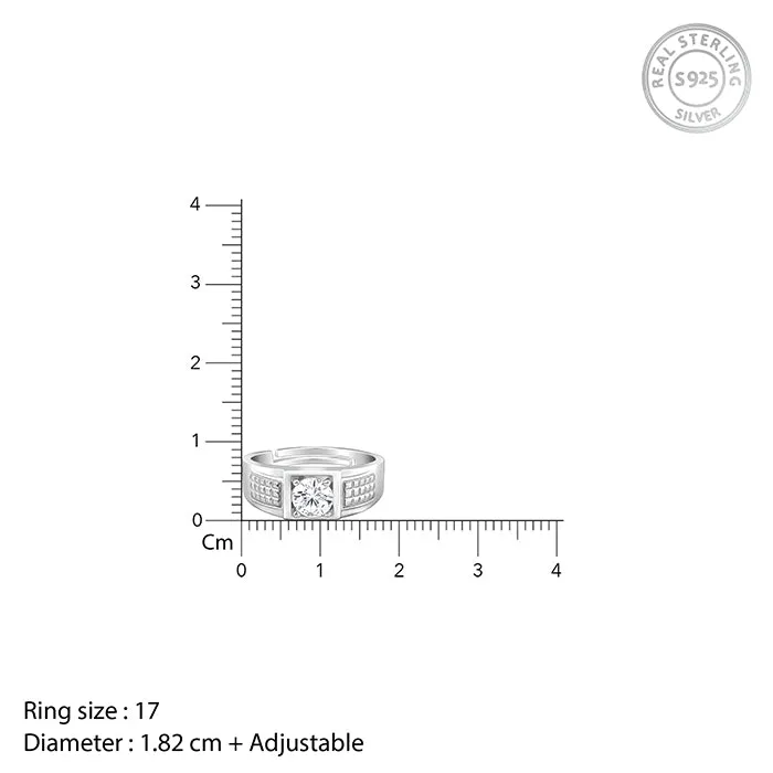 Silver Classic Stud Ring For Him