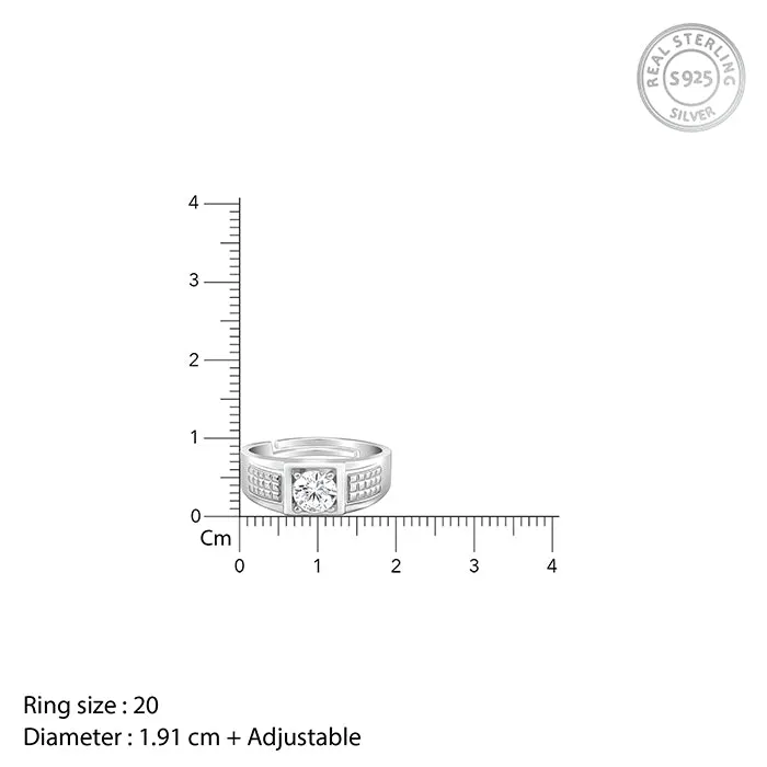 Silver Classic Stud Ring For Him