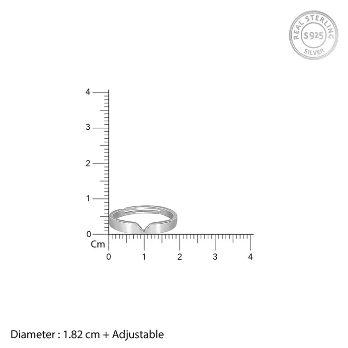 Silver Classic V Ring For Him