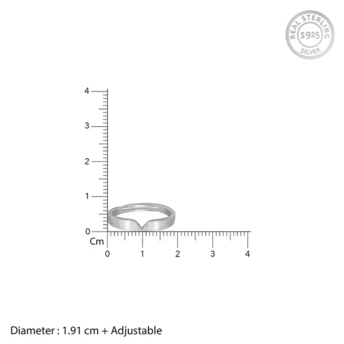 Silver Classic V Ring For Him