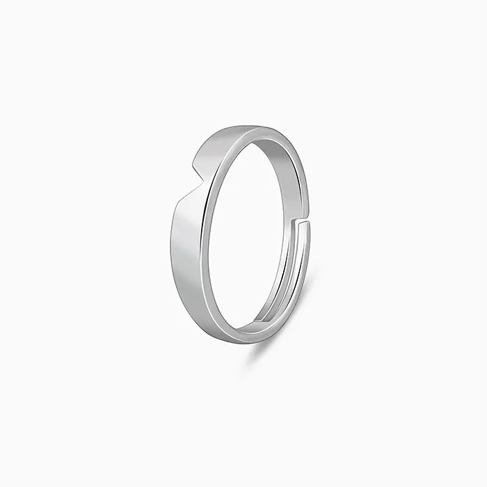 Silver Classic V Ring For Him