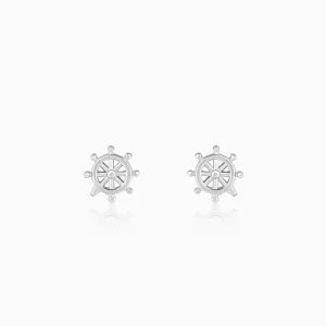 Silver Classic Wheel Earrings