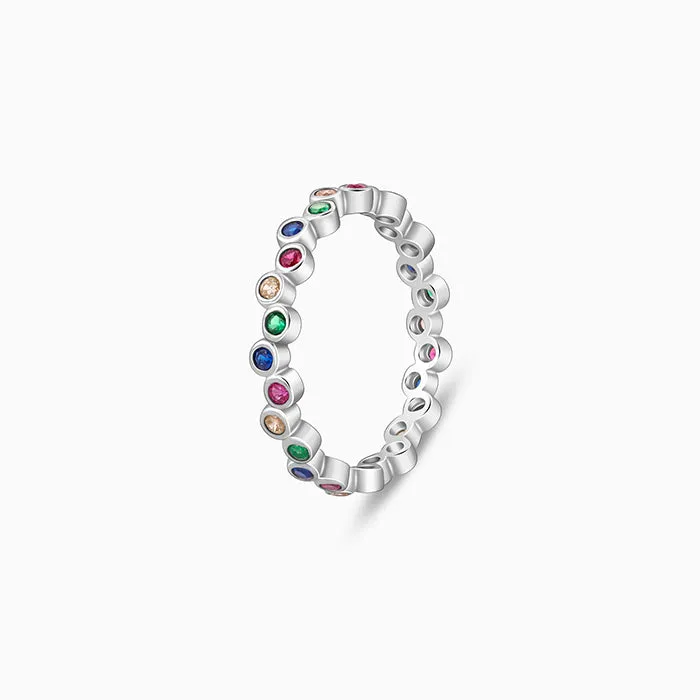 Silver Colourful Elegant Ring