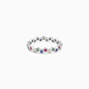 Silver Colourful Elegant Ring