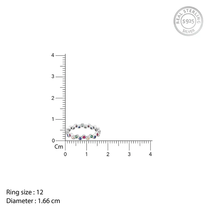 Silver Colourful Elegant Ring