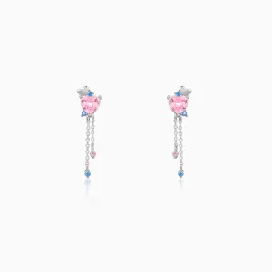 Silver Hearts Dangler Earrings