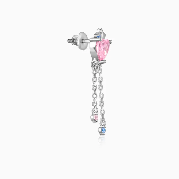 Silver Hearts Dangler Earrings