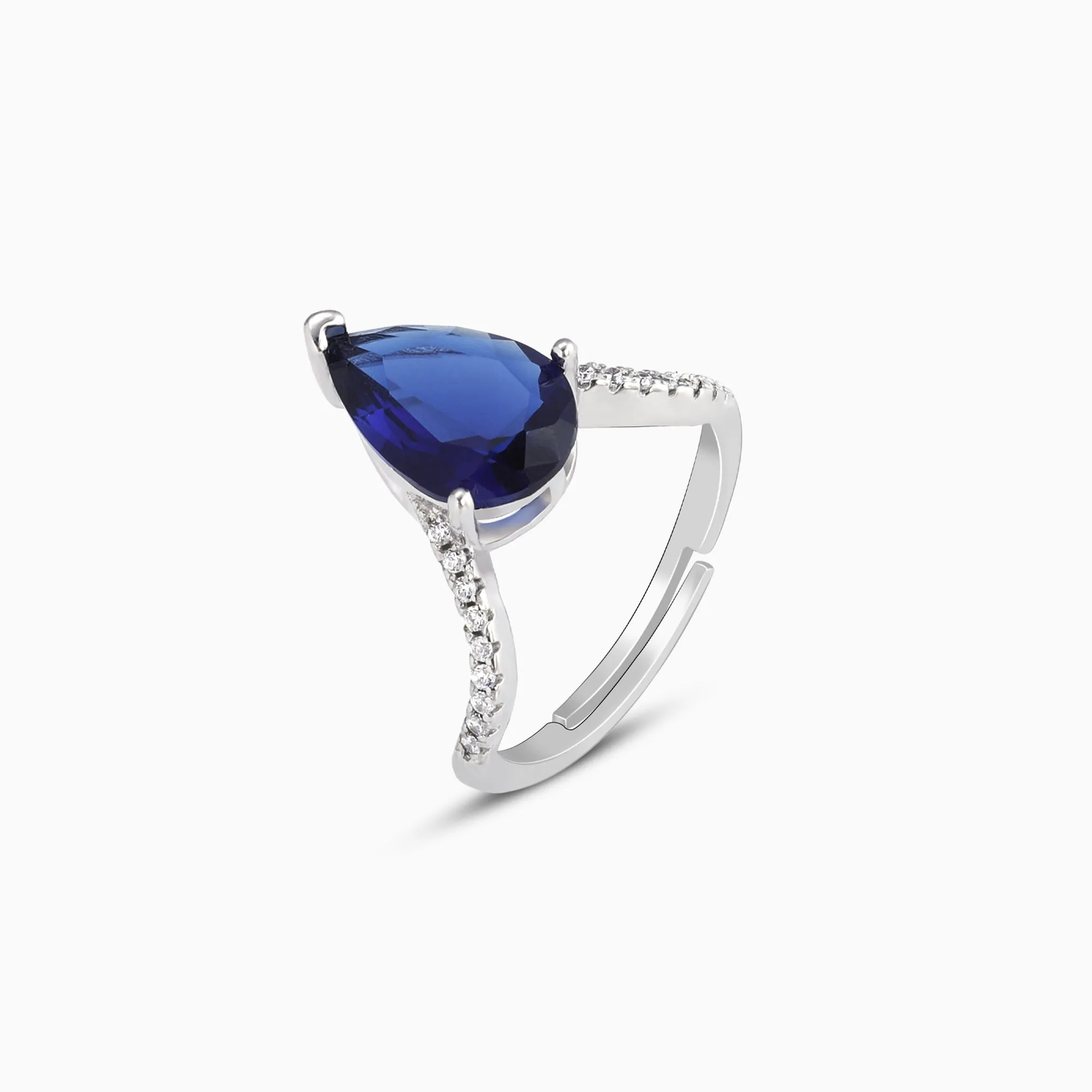 Silver Midnight Blue Ring