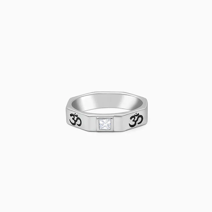 Silver Om Ring For Men