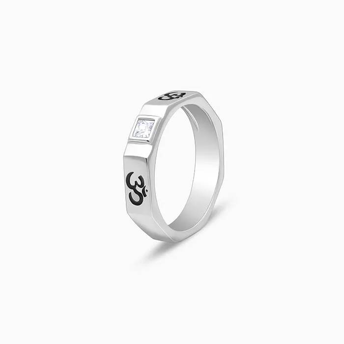 Silver Om Ring For Men