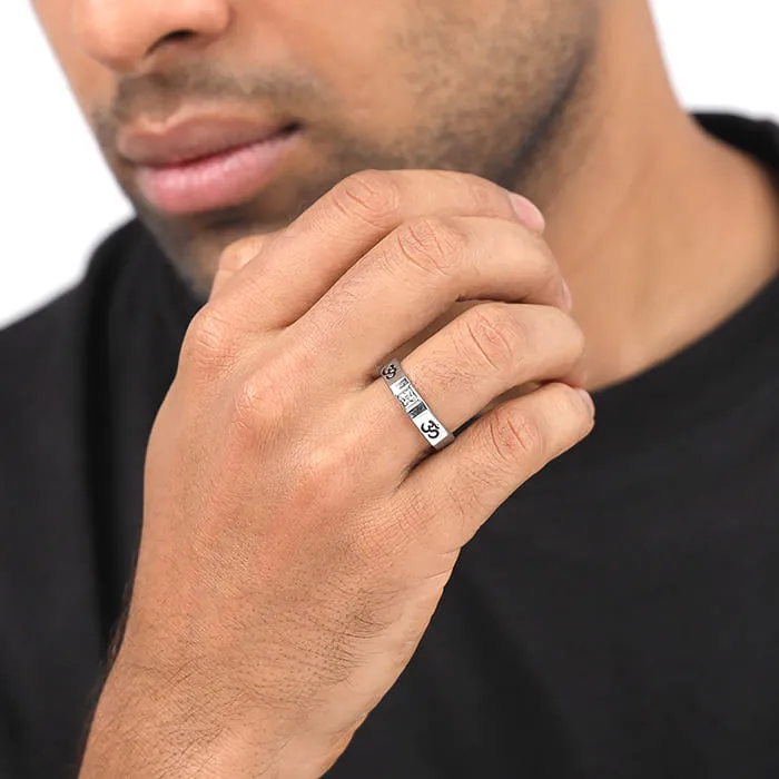 Silver Om Ring For Men