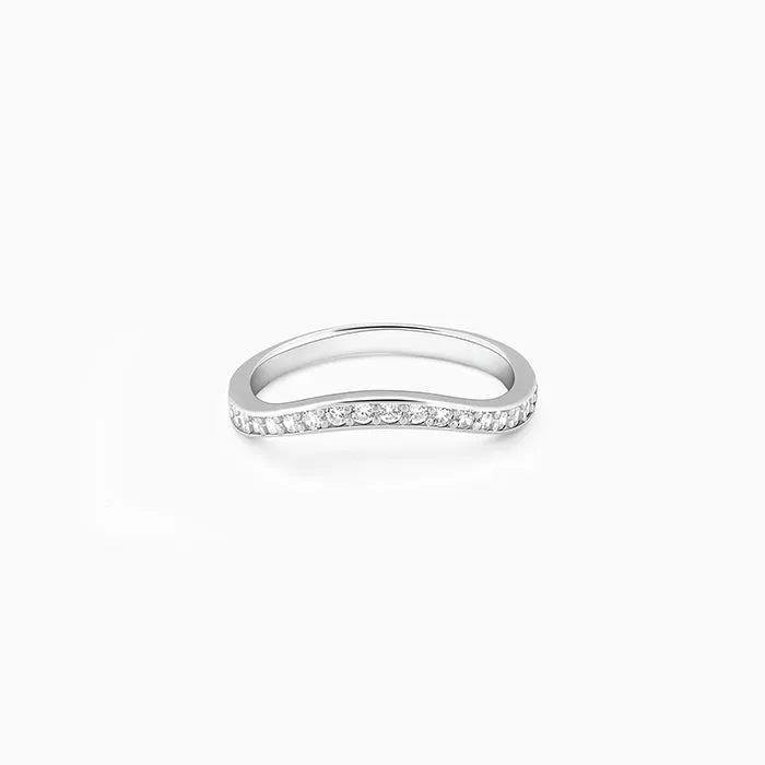 Silver Wave Curve Ring