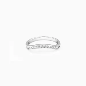 Silver Wave Curve Ring