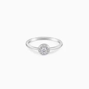Silver Zircon Nebula Ring