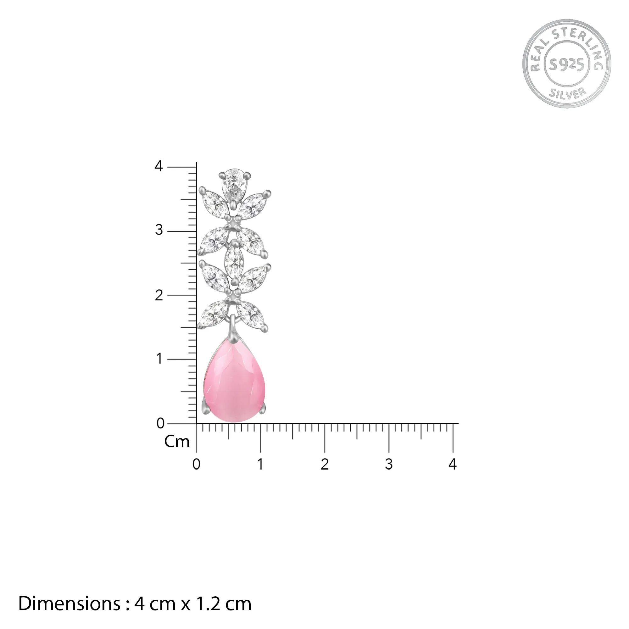 Silver Zircon Studded Magical Drop Earrings