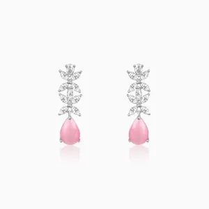 Silver Zircon Studded Magical Drop Earrings