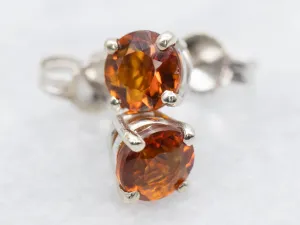 Simple White Gold Citrine Stud Earrings