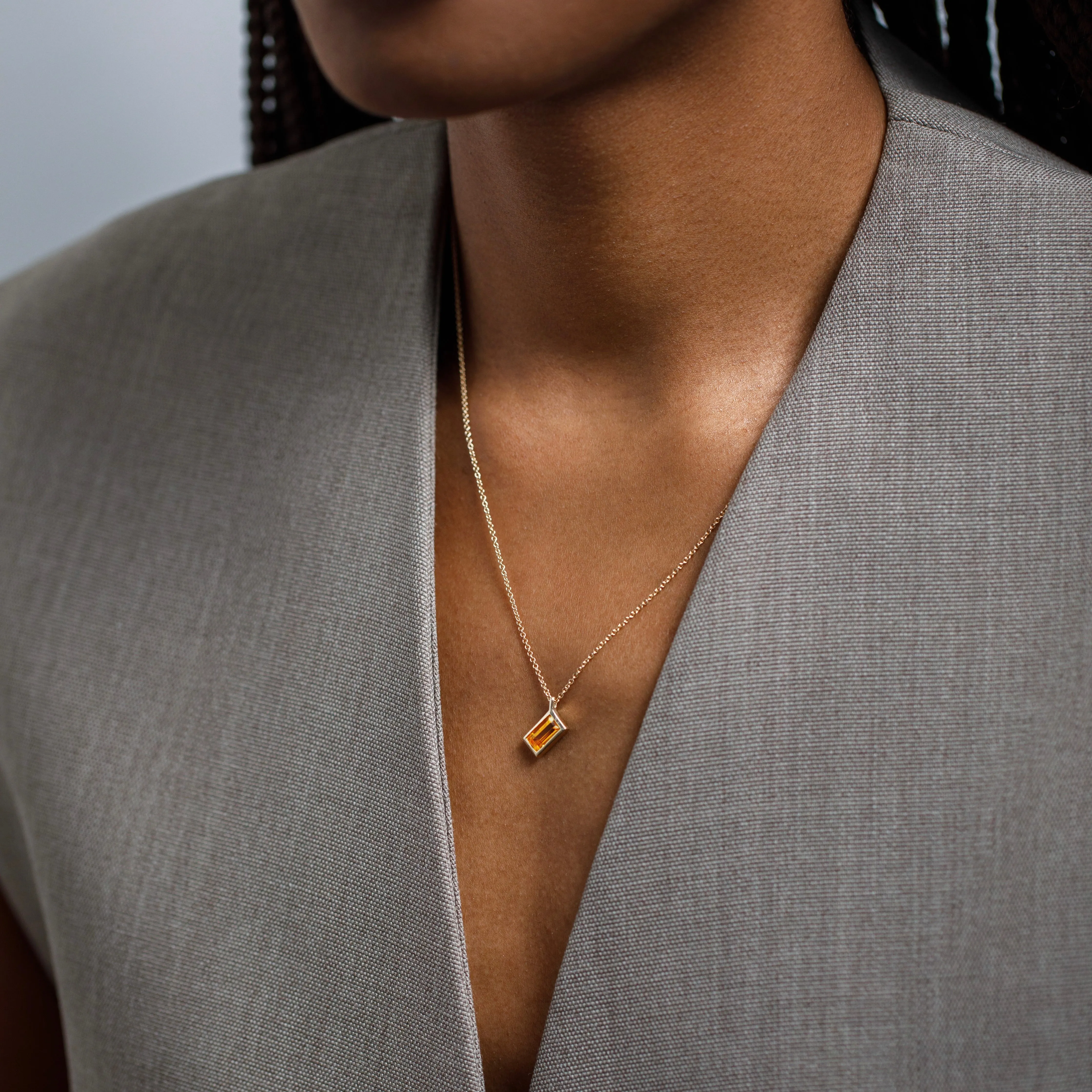 Small Mia Necklace with Citrine