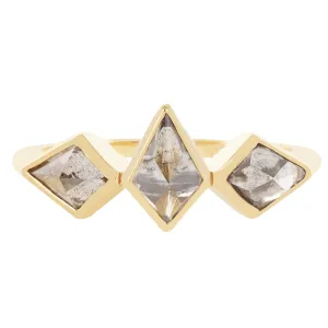 Smoky Diamond Kite Ring