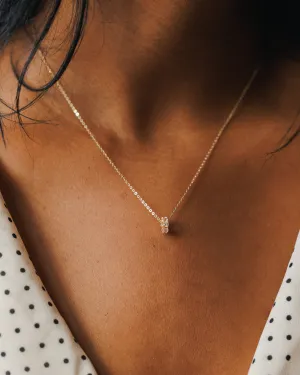Solid Gold Aura Birthstone Bead Necklace