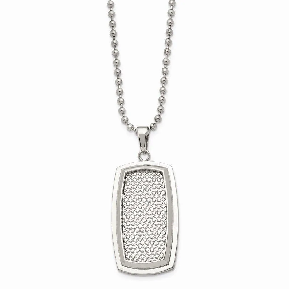 Stainless Steel Polished and Textured Necklace