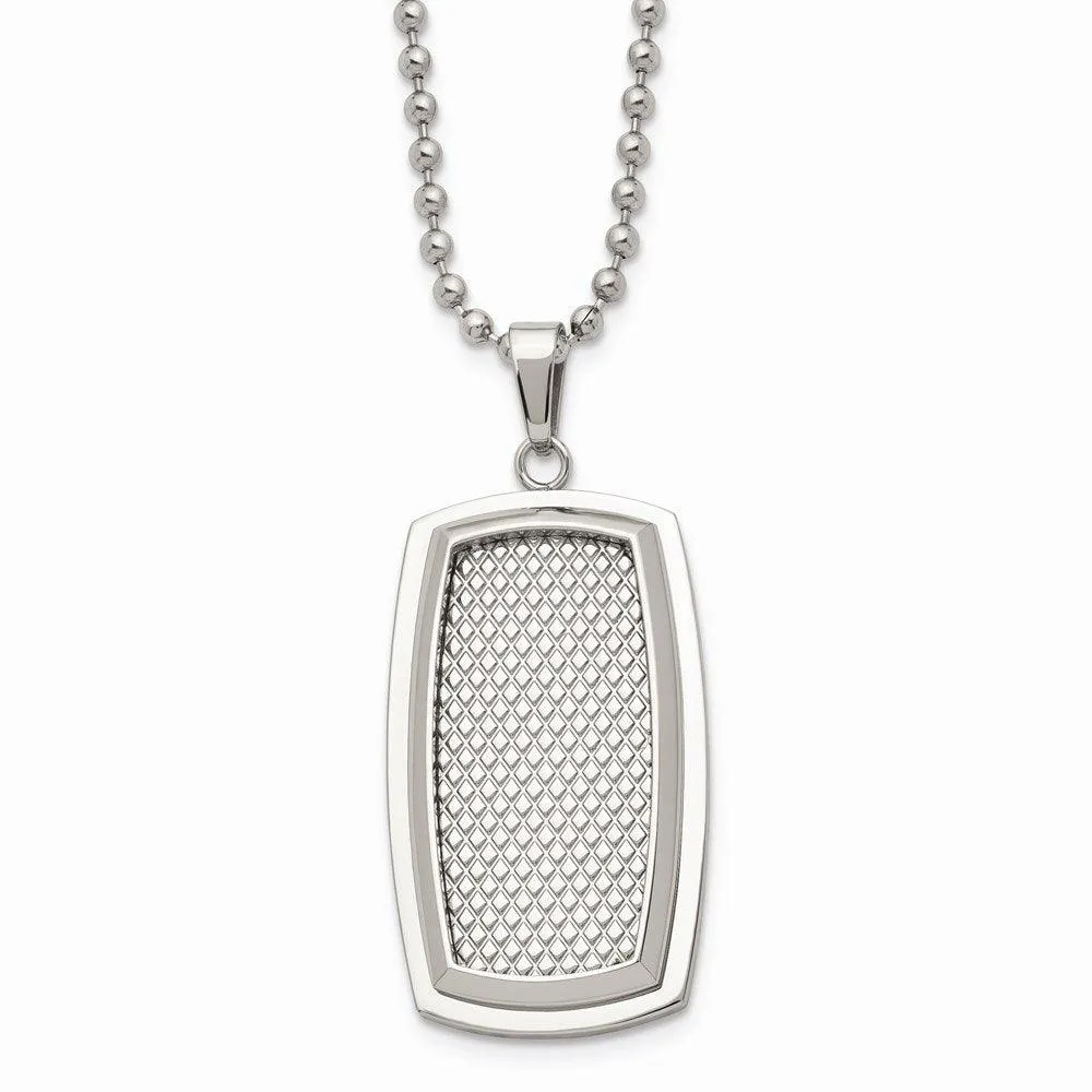 Stainless Steel Polished and Textured Necklace