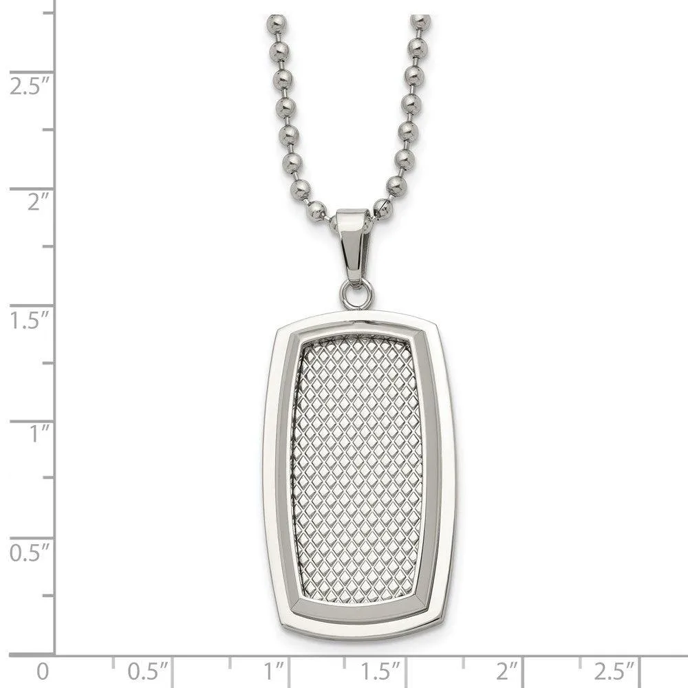Stainless Steel Polished and Textured Necklace