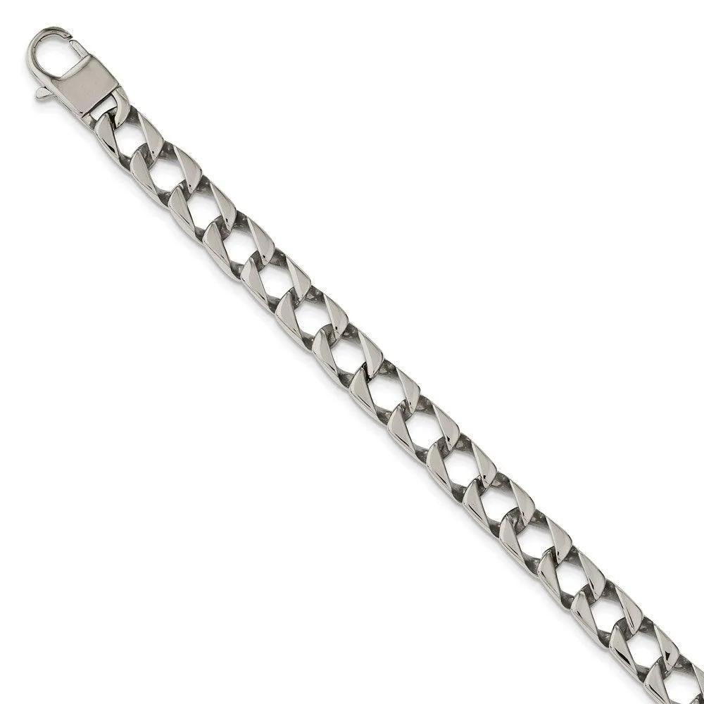 Stainless Steel Polished Square Link 24in Necklace