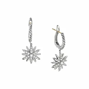 Starburst Drop Earrings with Diamonds