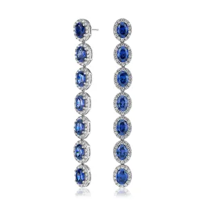 Statement earrings with tanzanite simulants and 2.94 carats* of diamond simulants in sterling silver