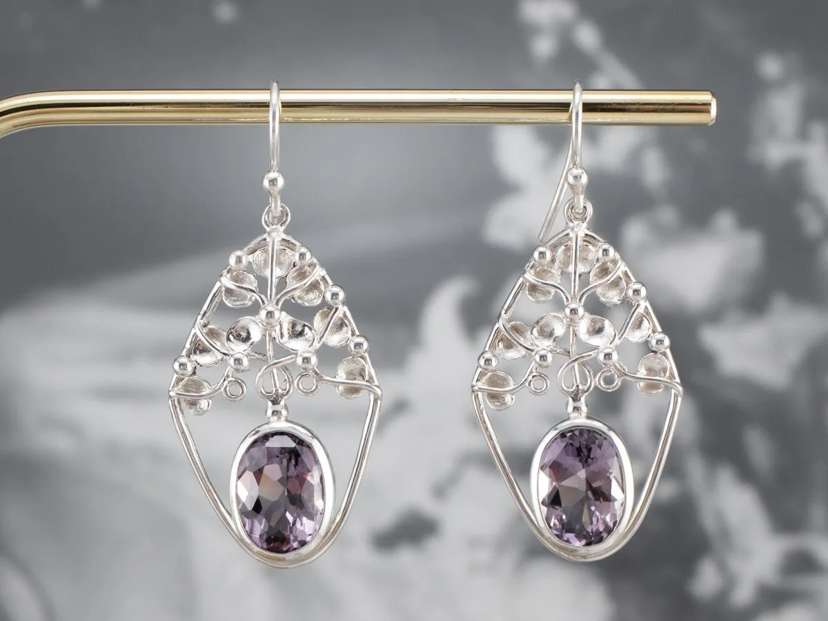 Sterling Silver Amethyst Drop Earrings